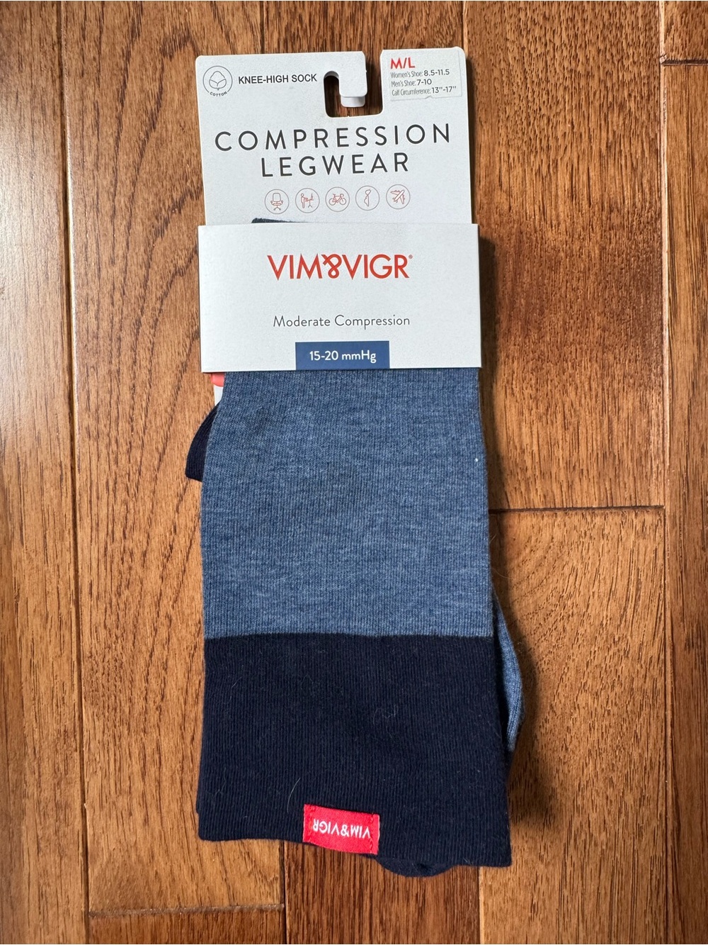 Unisex Vim&Vigr Moderate Compression Knee-High Socks - Blue/Navy